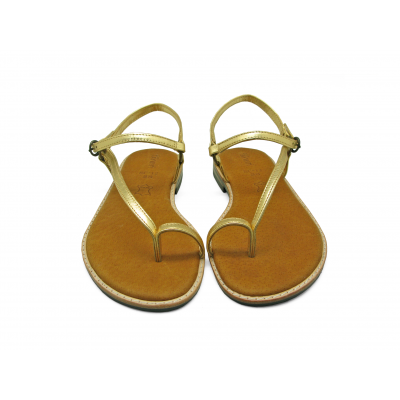 Women Sandals Flat SC-12 Gold Nappa